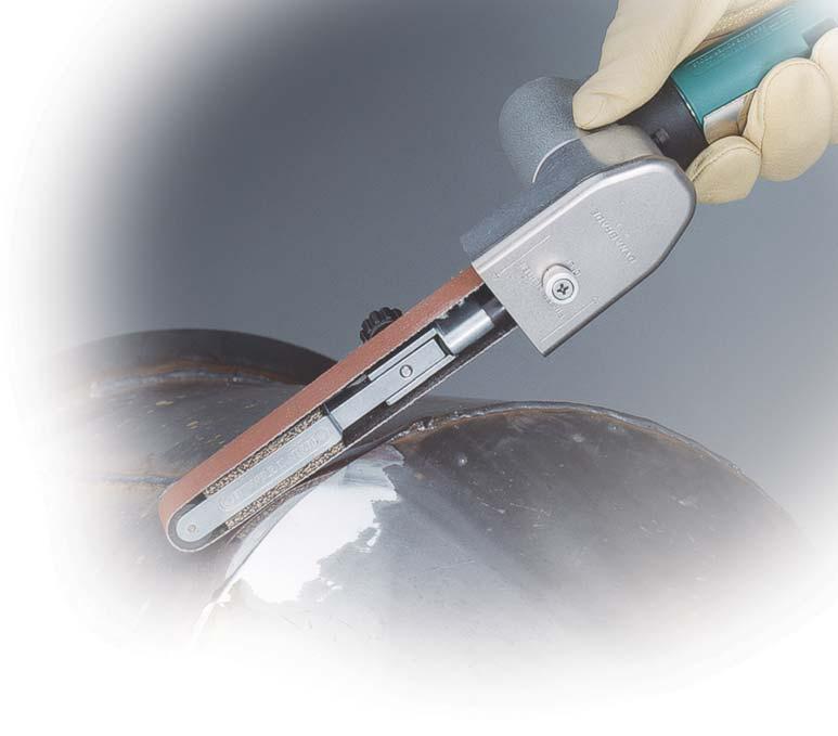Dynafile II Air-Powered Abrasive Belt Tool Reach Normally Inaccessible Areas Grind, deburr, blend and polish, on metal, plastic, fiberglass, composites, rubber, glass and more.