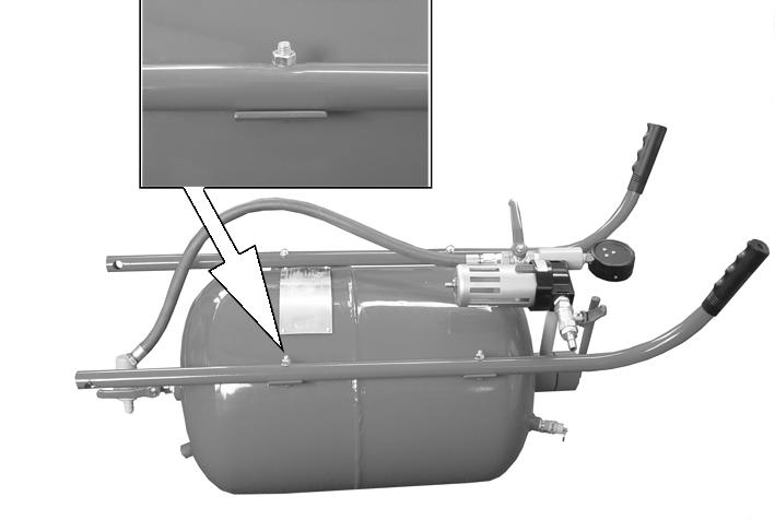 Handlebars are labelled LEFT and RIGHT. 2. Align the holes in the left handlebar with the handlebar mounting brackets on the left side of the tank. Fig 2 3.