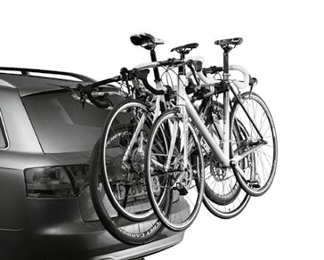 Rear Door-mounted Bike Racks These racks can easily be mounted on the boot of a car with quick-mount attachments.