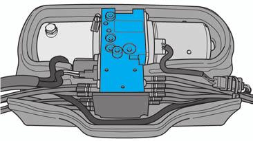 S379_147 Valve currentless Valve supplied with current Task Return Delivery current With the aid of the three power operated convertible roof valves, the convertible roof actuation control unit