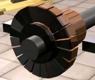 CONSTRUCTION OF DC MOTOR Commutator Cylindrical in shape Made of copper and more recently, graphite. The number of commutator segments is equal to the number of conductor slots in the armature.