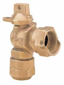 Critical centerline-to-end dimensions of the angle meter ball valve are the same as the Mueller ground key angle meter stops, assuring interchangeability of existing meter installations.