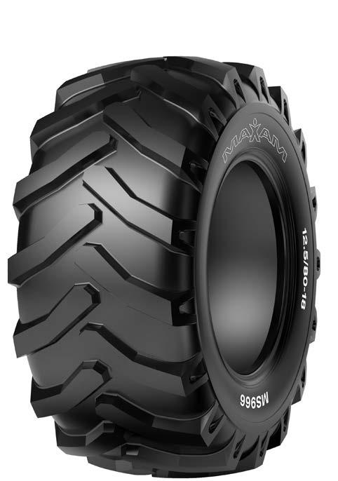 and reduces chunking Deep tread for long tread life NORTH AMERICA Size PR Type Rim O.D. S.W. T.D. Infl. P. L.C.C. @ 25 MPH L.I. in in 32nds psi lbs (Free) lbs (Drive) 11.