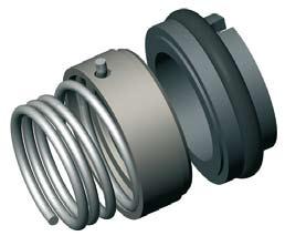 The type of mechanical seal and the materials of the rotating surfaces and of the elastomers are chosen