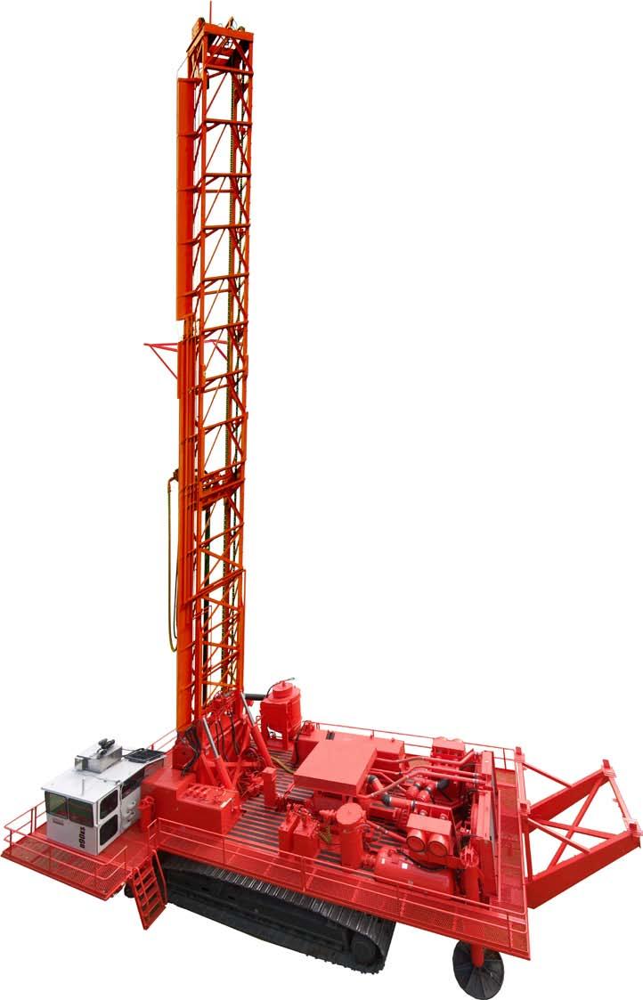 Robust design for extreme environments The 19,5 m (64 ) headstroke single-pass mast on the D90KS or 1190E will provide a hole up to 20 m (65 ) deep in one pass.