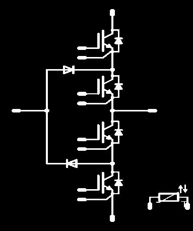 earliest power modules offered in the marketplace were the classic Neutral Point Clamped Diode types as shown: The Advantages of this circuit compared to usual 1200 V half-bridges are: 600 V devices