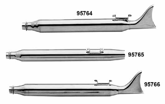 95763 Rocket muffler (each) 16345 V-clamp for late 1985-94 Paughco 1-3/4 Touring Exhaust L1985-94 Head pipe sets will fit all