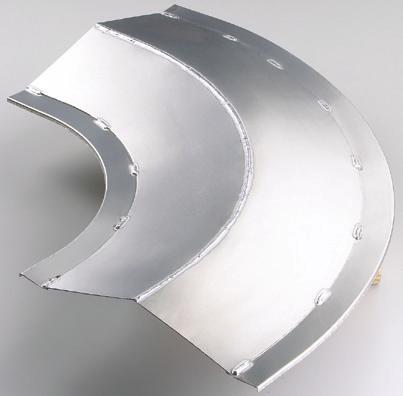 Peaked Horizontal Bend / Vertical Inside Bend Horizontal Bend Aluminum Number Selection AUW-12-PFC-HB-90-24 Material Fitting Style Width Cover Type Fitting Type Degree Nominal Radius A
