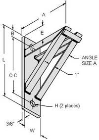 MEDIUM WELDED BRACKET #801 Mild Steel Bare Metal Recommended for the support of pipe loads up to 1500 lbs Constructed of facing angle iron with 1" space.