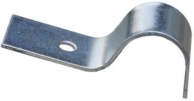 ONE HOLE PIPE STRAP #44 1/4" through 2" Carbon Steel Pre-Galvanized Zinc Recommended for the support of light duty conduit on walls or sides of beams.