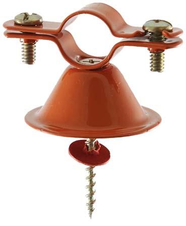 BELL (VAN) HANGER - Copper-Gard #129 1/2" through 2" Carbon Steel Copper-Gard c/w Yellow Zinc Dichromate Screw Designed to support copper tubing to wall.