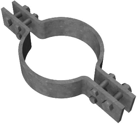HEAVY DUTY RISER CLAMP #82H 2" through 24" Carbon Steel Bare Metal Complies with MSS SP-58 and SP-69 (Type 8). Recommended for the support and stabilizing of vertical pipe runs.