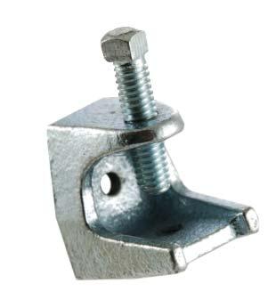 INSULATOR SUPPORT #405 1/4" through 3/8" Malleable Iron Electro-Plated Zinc Designed to attach hanger rod to beam or framework where thickness