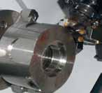 6 ) Cutting speed m/min ( ipm ) 200 ( 7874 ) 200 ( 7874 ) Feedrate mm/rev 0.15 0.18 Spindle speed r/min 1010 1011 U-drill diameter mm ( inch ) 63 ( 2.