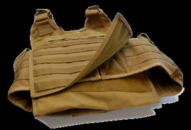A hook and loop closure is used instead of MOLLE to allow for