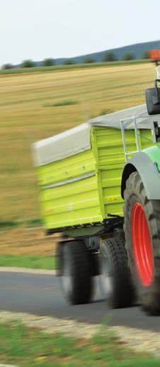 Fast and safe driving with Fendt chassis technology New front axle suspension for maximum driving safety at 60 km/h Thanks to the new front axle suspension with exterior spring cylinders