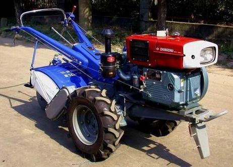 (Courtesy: http://www.china-tractors.com) Plate : 9.4 Power tiller Components of power tiller A power tiller consists of the following main parts: 1. Engine 2. Transmission gears 3. Clutch 4.