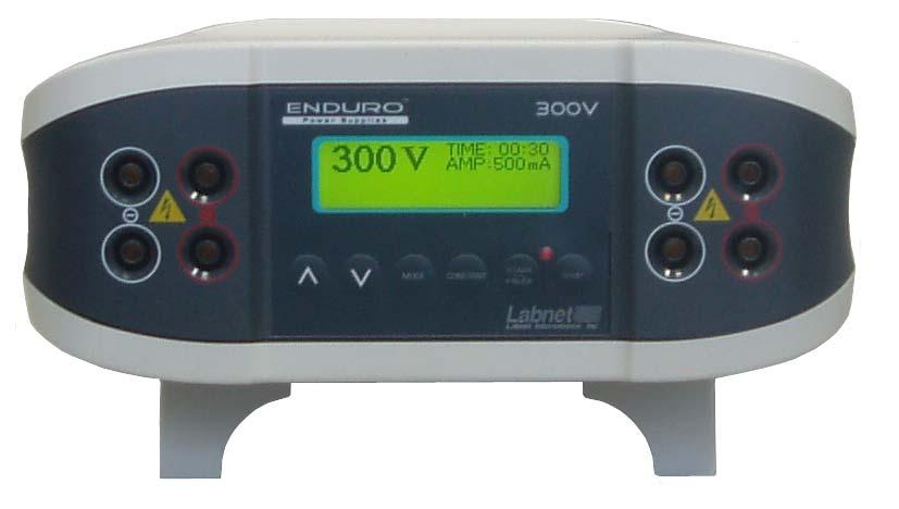 Overview The ENDURO 300 Volt Power Supply is a microprocessor-controlled power supply designed to meet most electrophoresis needs in a single, easy to use unit.