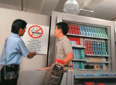 Tanggungjawab 65 British American Tobacco (Malaysia) Berhad Tanda amaran baru yang akan dilaksanakan sepenuhnya di pasaran menjelang 1 Jun 2009 ini menggantikan tanda amaran bertulis AMARAN OLEH