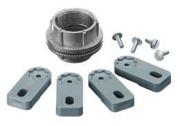 Conduit hub provided: 0A inch NPT, 60A ¼ inch NPT Adjustable mounting feet (4) can be mounted in any of three positions for ease of installation Stainless steel hardware for corrosion resistance