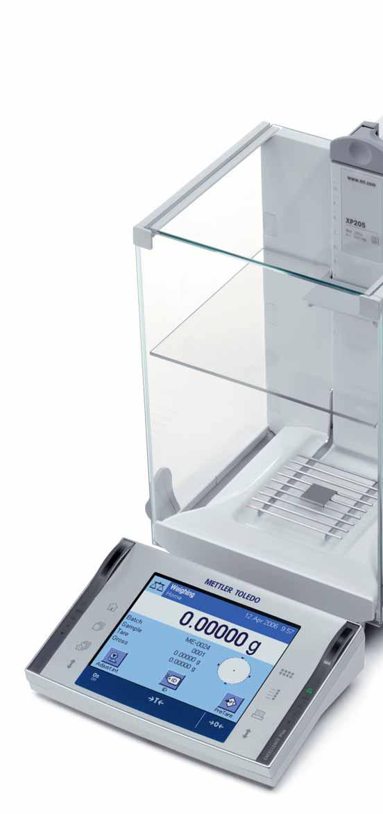 Excellence Plus XP Analytical XP Analytical Balance Synergies par Excellence Measurement certainty, user safety and data security combined with high-speed and maximum operating