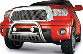 CENTER BAR GRILLE GUARD ULTIMATE BULL BAR } Molded weld caps for a finished look Vehicle specific applications Mount kit included Stainless steel skid plate 2.