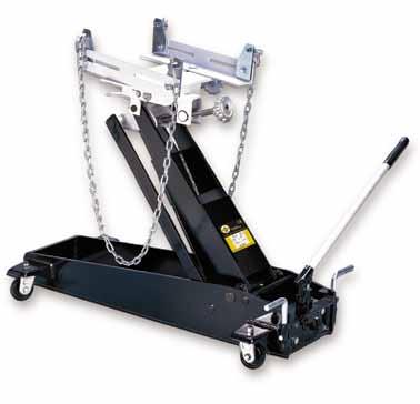 HEAVY DUTY TRANSMISSION JACKS FLOOR TYPE U.S. patented built-in by-pass device protects hydraulic system from over pumping damage.
