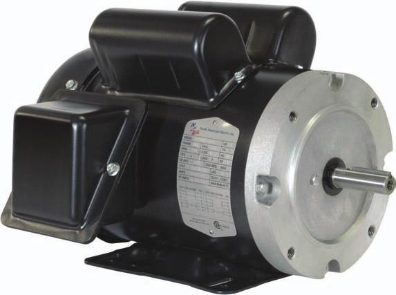 SINGLE PHASE, TEFC, 56C FRAME 1/3-2 Horse Power 1800 and 3600 RPM C-Flange with Removable Feet High Starting Torque Heavy (9) Gauge Rolled Steel Construction NEMA Design B Totally Enclosed Fan Cooled