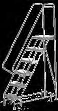 mobile) Non-clogging slip-resistant steel steps Frame is rugged welded 1" round steel tubing 8 to 16 step ladders shipped knocked down, easily assembled Capacity: 300 lbs.