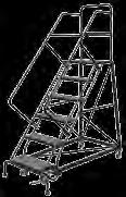 ): 450 VC525 Ladders & Scaffolding All directional Steel Rolling Ladders Ladder turns on its own radius; rolls in all directions Provides safer access to top shelves when picking stock; 50 degree