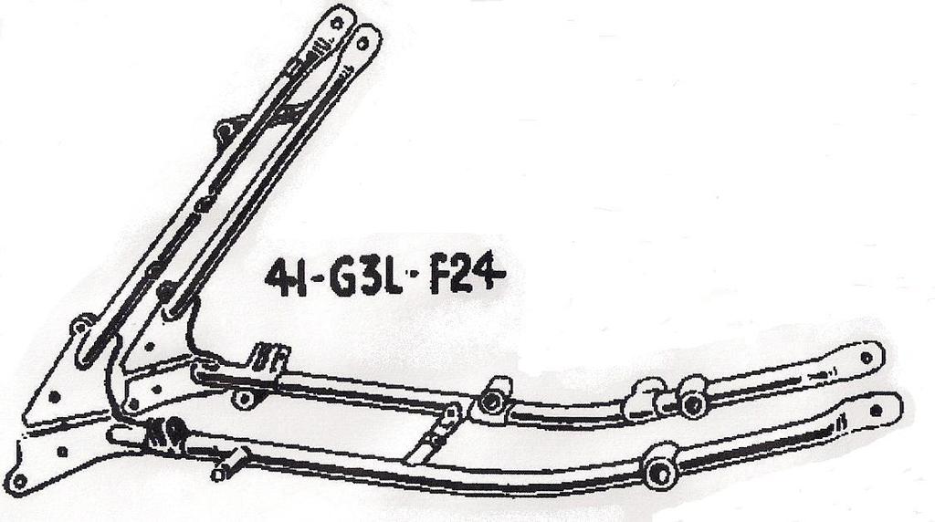 brackets; Pillion foot pegs have special brackets on bottom rails just forward of rear axle fork forging.