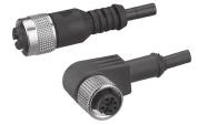 (PRA and TRB) 6 mm groove with cable Plug, M8x1, 4-pin, with knurled screw distance measuring sensor Sensor, Series ST8 (PRA and TRB) 8 mm groove with cable without wire end ferrule, tin-plated
