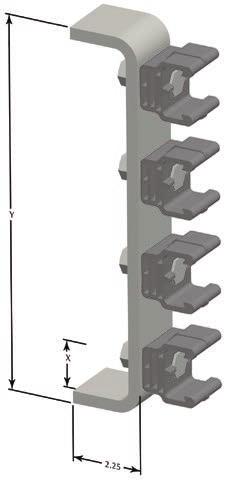 00) Bracket with 4 Hangers Installed Polycarbonate w/insulators (# 24902) 25691B 6.8 (3.08) Bracket with 4 Hangers Installed Stainless Steel Cross Bolt (# 25986) 25691C 5.7 (2.