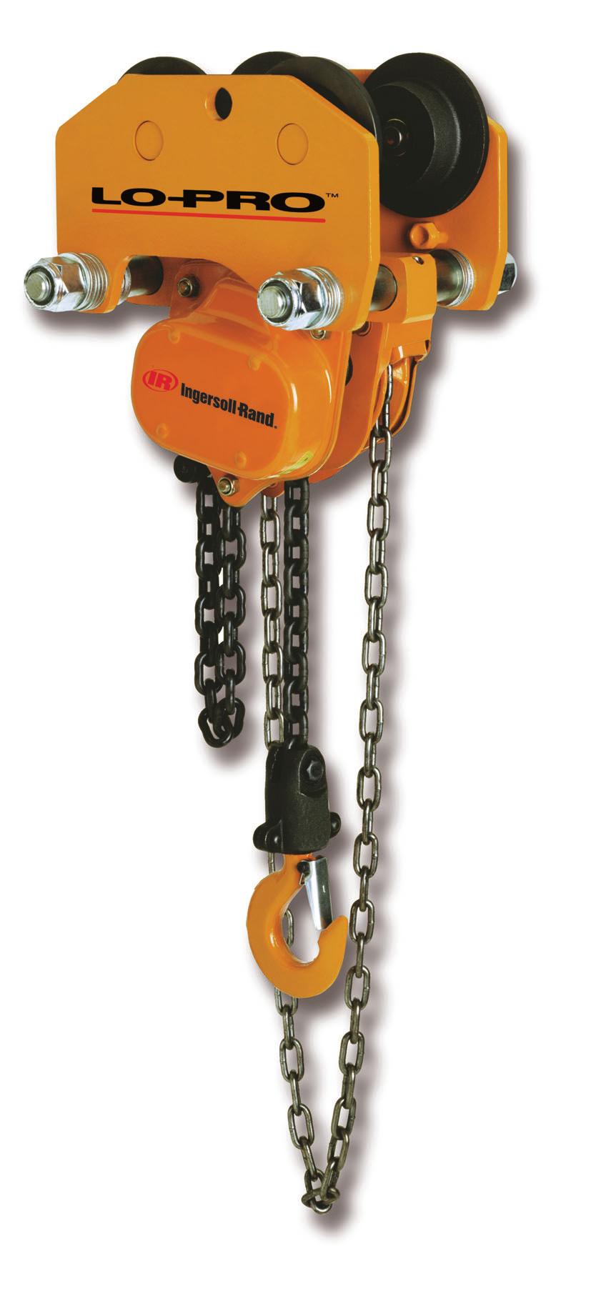 THV Lo-Pro Series Manual Chain Hoist 1/2 10 metric ton Lifting Capacity Low headroom rmy Style type trolley hoist Utilizes our premium VL2 hoist with a low profile trolley.