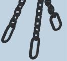 09 62 85 05 49 202 -Tensioning- and Lashing Chains Lashing chain (according to DIN EN 295-3) TWN 400 Standard length L = 3,500 mm/0 ft with extended tensioner and unshortend chain.