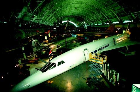 Staff photo by Guy Aceto The sleek, delta-wing Concorde on display above saw service with Air France, flying its first Paris-to-Dakarto-Rio de Janeiro route in January 1976.