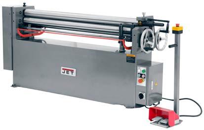 SAWING NEW 14" x 60" ELECTRIC PLATE ROLLER Three-roll design with two drive rolls Rolls are made of hardened polished high carbon steel Heavy duty frame and base insure precise sheet metal rolling