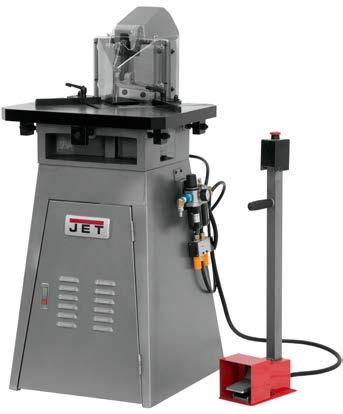 PNEUMATIC NOTCHER Strong casted head for years on use Rigid sheet metal stand helps hold accuracies of the cut All blades are guarded to protect the operator Blades can we re-sharpened many times for