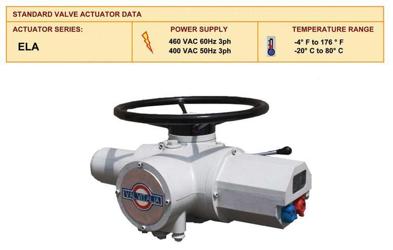 QUARTER TURN ELECTRIC VALVE ACTUATOR Suitable for butterfl y, ball or plug valves for on/off or modulating service, powered by 3-phase electric supply.