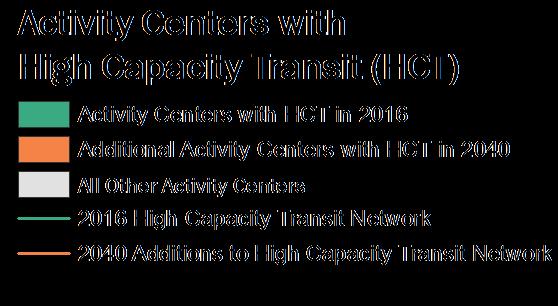 connected to high-capacity transit 2016: 82