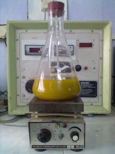 2. Acid Treatment: Add 120-150ml of CH 3 OH methanol per litre of oil and close the conical flask with rubber stopper, this is done to avoid evaporation of methanol (since the