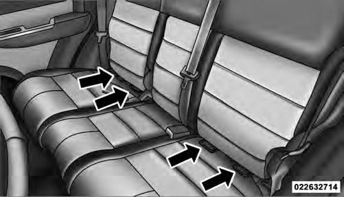 type of lower attachment, never install LATCHcompatible child seats so that two seats share a common lower anchorage.
