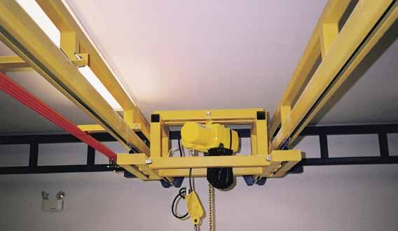 Ideal for low headroom applications, our nested trolleys enable you to raise the height of the hoist and increase the available lift.