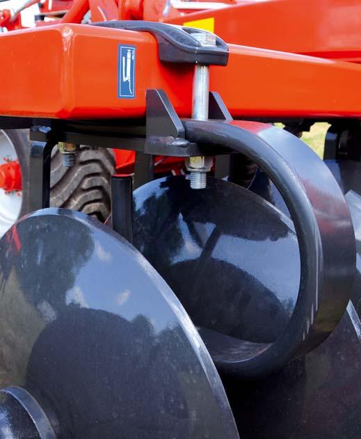 KUHN exclusive spring-loaded blade holder 1 makes the disc gangs