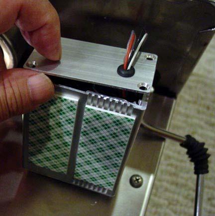 Figure 21. Left, press the back panel on with a little force. Right, screw is on.