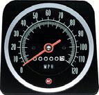 Speedometers 1967 Speedometer Without Speed Warning OER reproduction standard 120 MPH speedometer for 1967 Camaro models without speed warning.