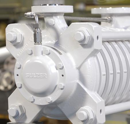 Sulzer Pumps and Agitators Range Type of Pump Pump Name Capacities Heads Pressures Temperatures HPH 130 to 1,000 m3 /h 680 to 5,000 USgpm 120 to 1,800 m 600 to 5,000 ft 18 Mpa 2,610 psi Up to 105 C