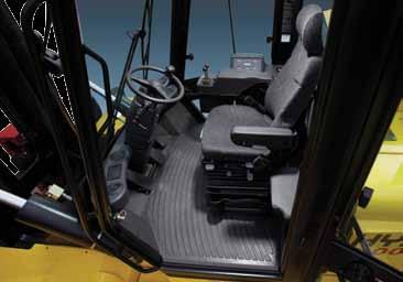 Curved front and rear tempered glass on the optional enclosed cab provides excellent visibility with no distortion.