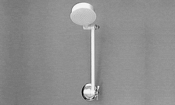 82 Universal - adjustable (chrome trim) All metal construction comprising shower rose with adjustable joint, arm with adjustable wall fitting and cover plate.