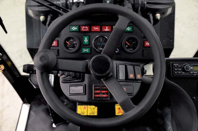 Dashboard The dashboard provides the operator with easy to read guages for both the fuel level and engine water temperature and with additional warning lights for
